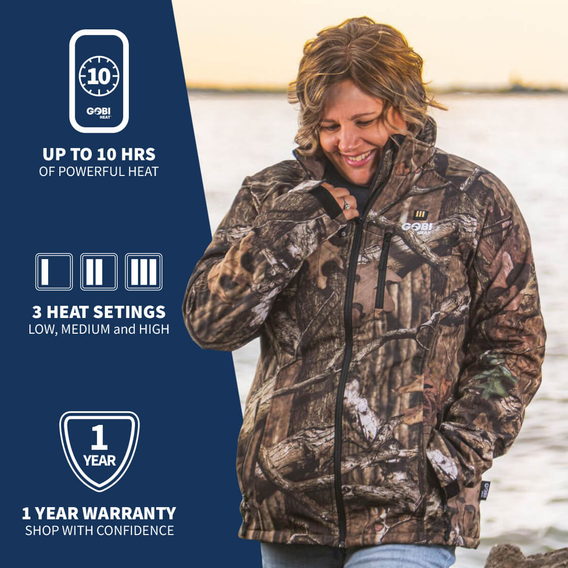 Sahara Women's Heated Hunting Jacket - Mossy Oak Camo