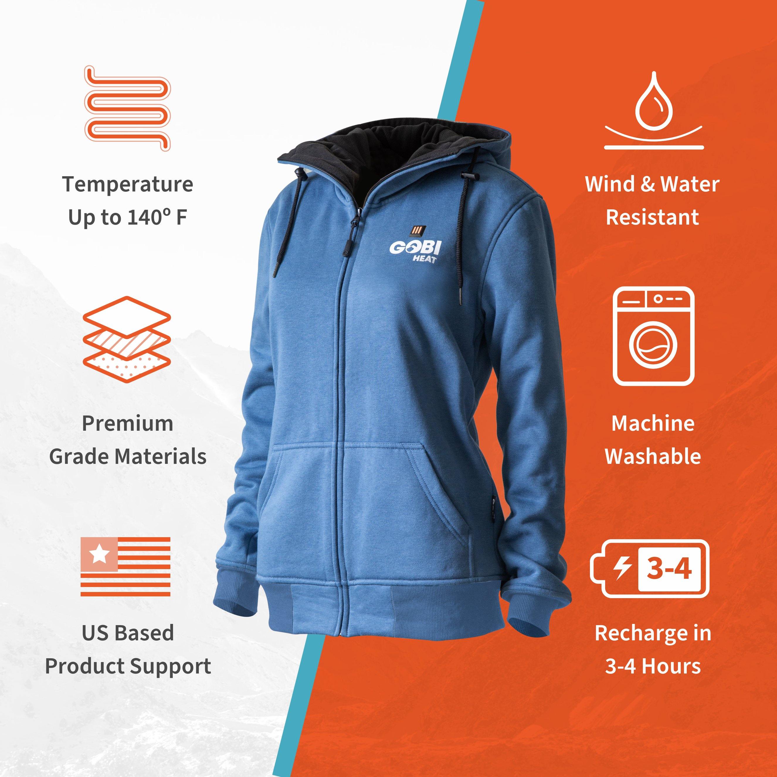 Ridge Women s Heated Hoodie Jacket 10 Hour Battery GOBI HEAT MyTrucker Pro