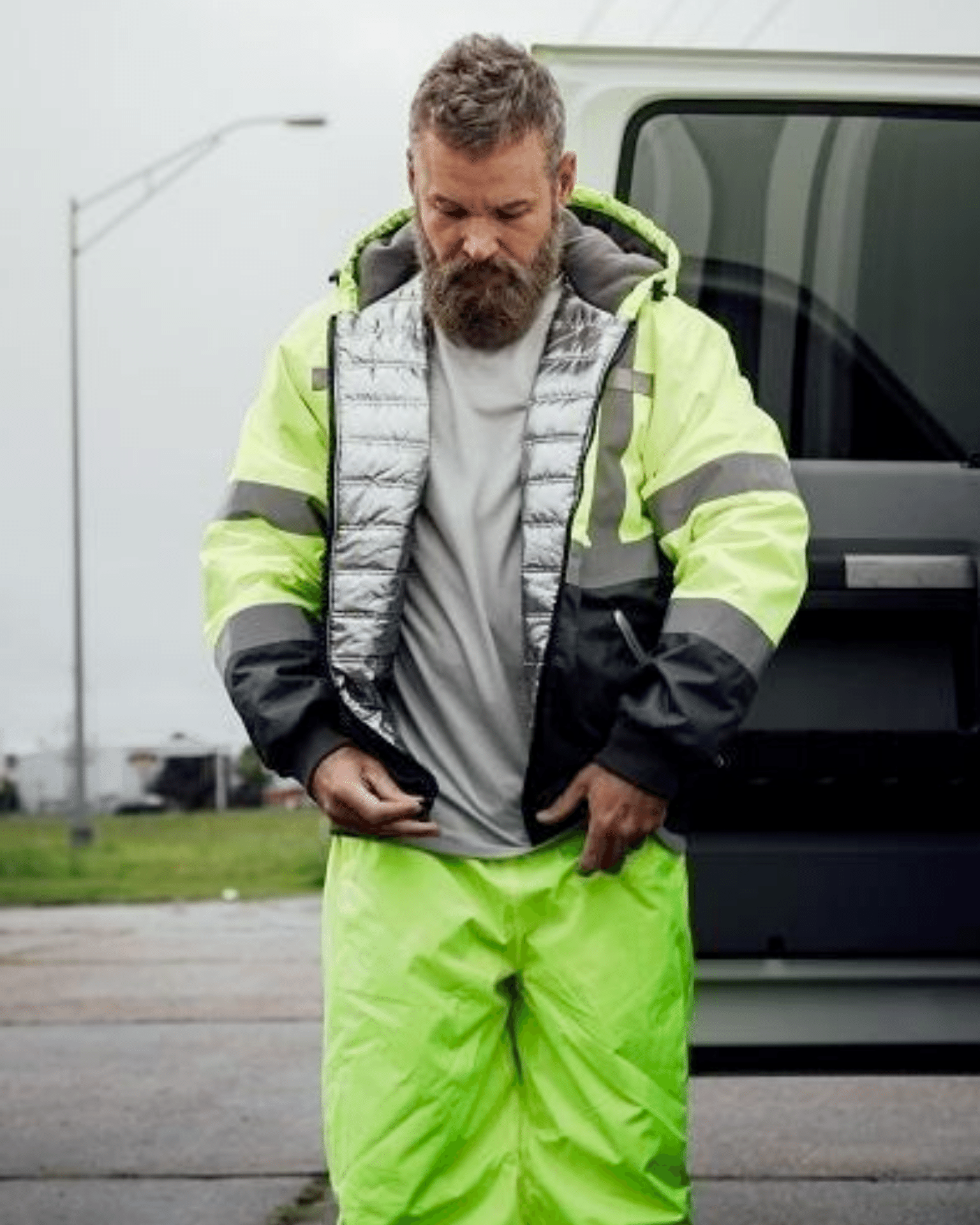 Warm hi vis clearance jacket